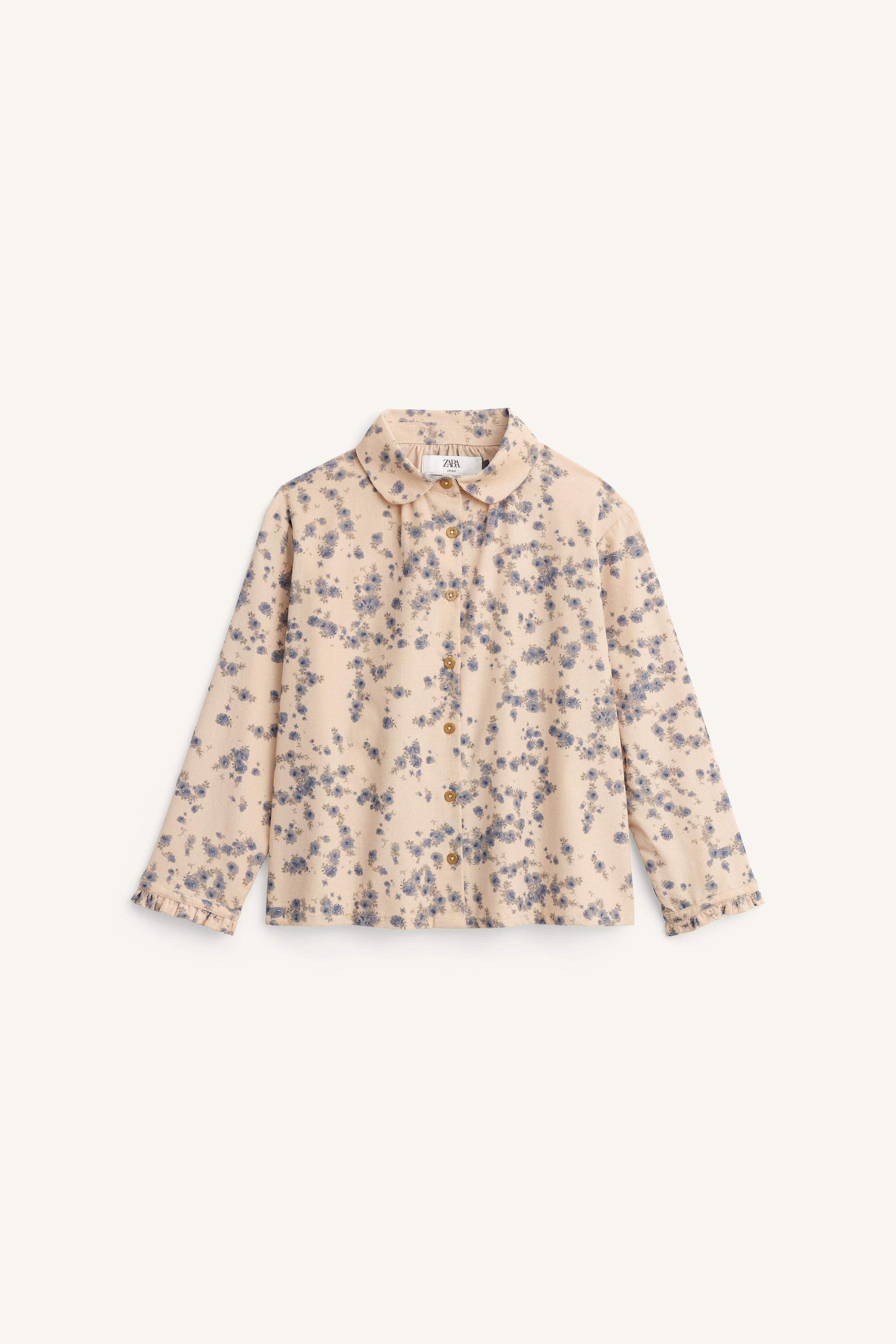 CHEMISE EN VELOURS CÔTELÉ FIN À IMPRIMÉ FLEURI ÉDITION LIMITÉE